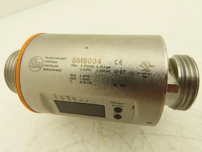 IFM SM8004 1" Magnetic Flow Meter Digital Sensor 100 LPM SMR11GGX50KG/US100