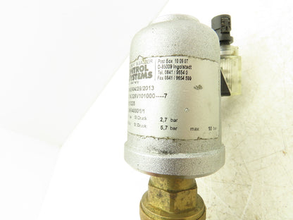 Schubert & Salzer 7010/025V101000-7 Bronze 1" Angle Seat Solenoid Valve 24VDC