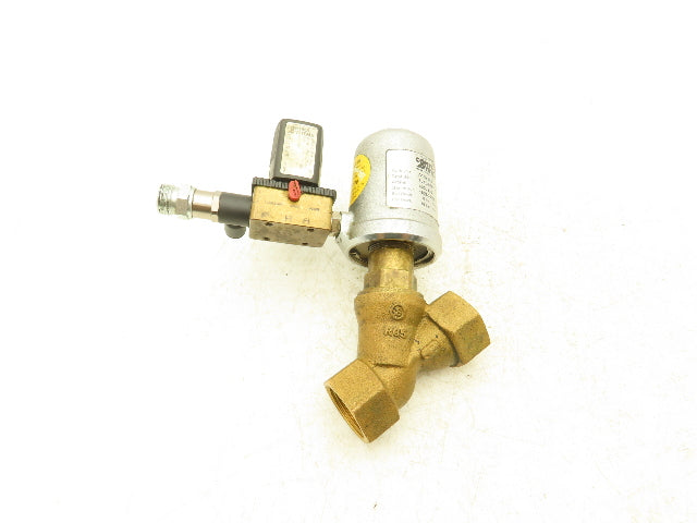 Schubert & Salzer 7010/025V101000-7 Bronze 1" Angle Seat Solenoid Valve 24VDC