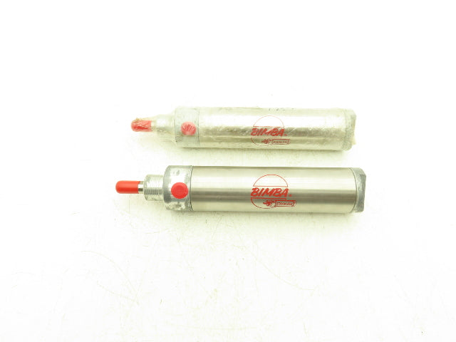 Bimba N/A Pneumatic Air Cylinder 2" Bore 3-3/4" Stroke 5/8" Rod Lot of 2