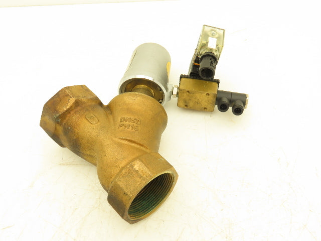 Schubert & Salzer 7010/050V101100-7 Bronze 2" Angle Seat Solenoid Valve 24VDC