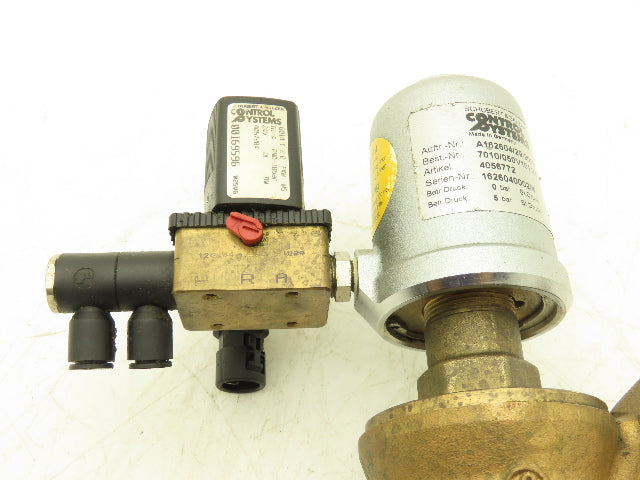 Schubert & Salzer 7010/050V101100-7 Bronze 2" Angle Seat Solenoid Valve 24VDC