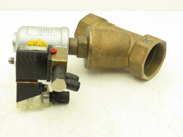 Schubert & Salzer 7010/050V101100-7 Bronze 2" Angle Seat Solenoid Valve 24VDC