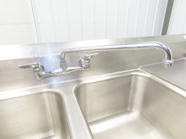 Advance Tabco Stainless 2 Compartment Sink 16" Drainboard Galvanized Legs 58" L