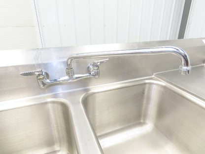 Advance Tabco Stainless 2 Compartment Sink 16" Drainboard Galvanized Legs 58" L