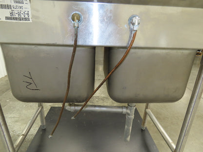 Advance Tabco Stainless 2 Compartment Sink 16" Drainboard Galvanized Legs 58" L