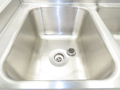 Advance Tabco Stainless 2 Compartment Sink 16" Drainboard Galvanized Legs 58" L