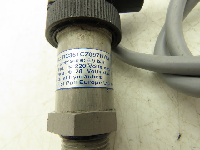 Pall RC861CZ097HYM Hydraulic Filter Pressure Sensor Switch 6.9bar