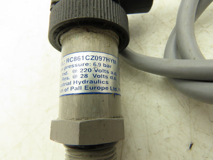 Pall RC861CZ097HYM Hydraulic Filter Pressure Sensor Switch 6.9bar