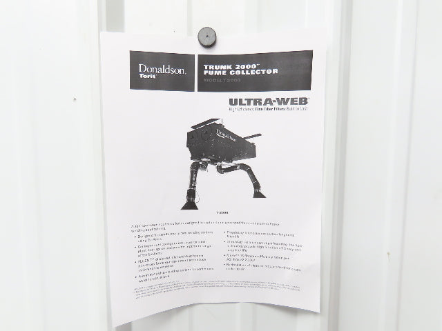 Donaldson Trunk 2000 Torit Fume Collector Ex-Arms 2 Station Trunkline 5Hp 890CFM