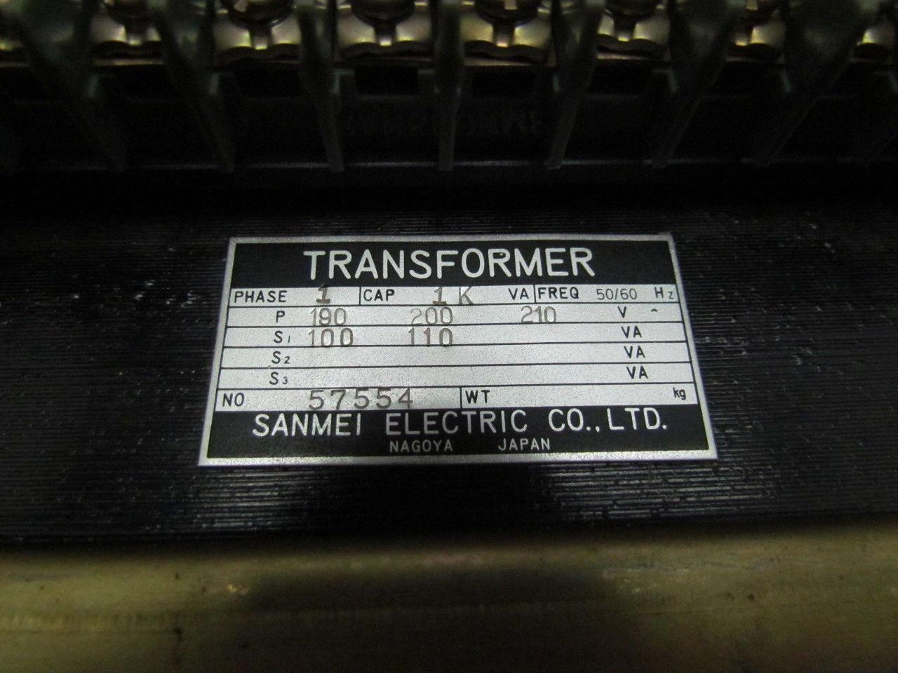 Sanmei Electric Co. 57554 1KVA Transformer 190-210V pri 100-110V Sec 1Ph 1000VA