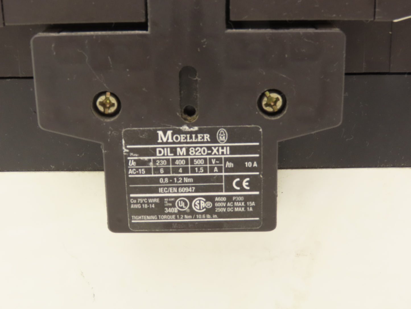 Moeller DIL M400 AC Motor Starter Contactor 400Hp 600V 3Ph 110-250V Coil