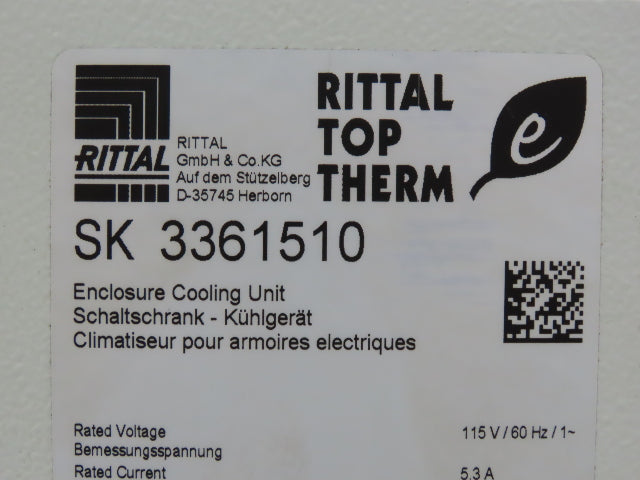 Rittal SK3361510 Top Therm Electrical Enclosure Air Conditioner 750W 115V