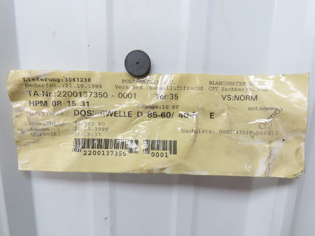 Screw Metering Auger Spiral Shaft Parts Feeder 85mm x 675mm 26.5" D85/60 40-5E