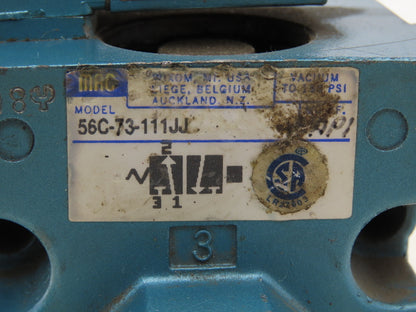 Mac 56C-73-111JJ Pneumatic Solenoid Valve 3/2-way 1/2"npt 120V 130B-13JA