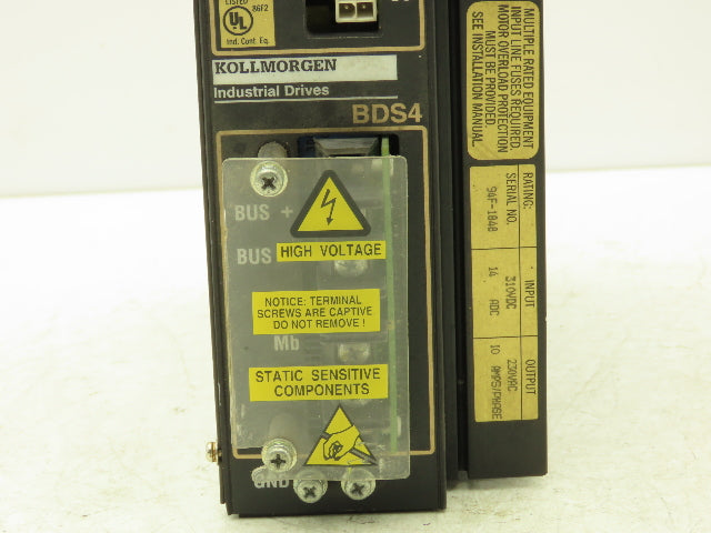 Kollmorgen BDS4A-210J-0001-405B2 Servo Drive Control 310VDC In 230VAC Out