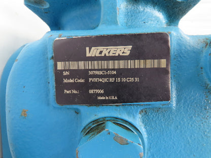 Vickers PVH74QIC RF 1S 10 C25 31 Hydraulic Piston Pump 35GPM 3625PSI Quiet