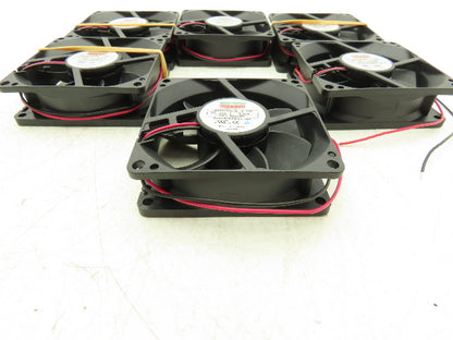 Mechatronics MR8025H24B-FSR Cooling Fan 80 x 80 x 25mm 24VDC 2 Wire Lot Of 6