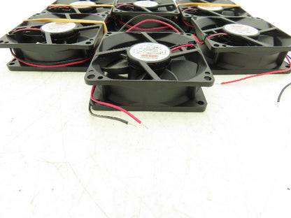 Mechatronics MR8025H24B-FSR Cooling Fan 80 x 80 x 25mm 24VDC 2 Wire Lot Of 6