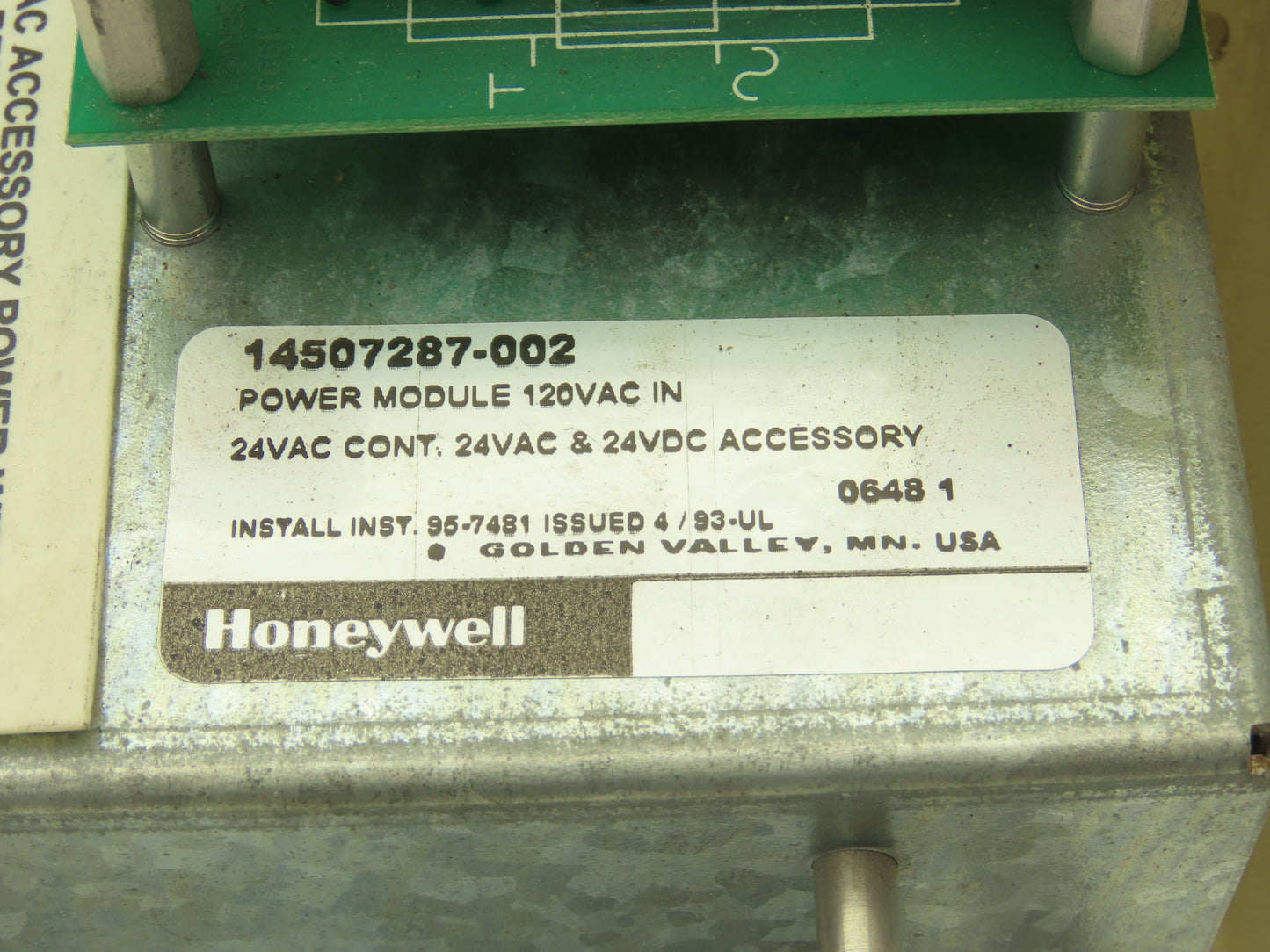 Honeywell 14507287-002 Converter Power Supply Module In 120V Out 24V 100VA