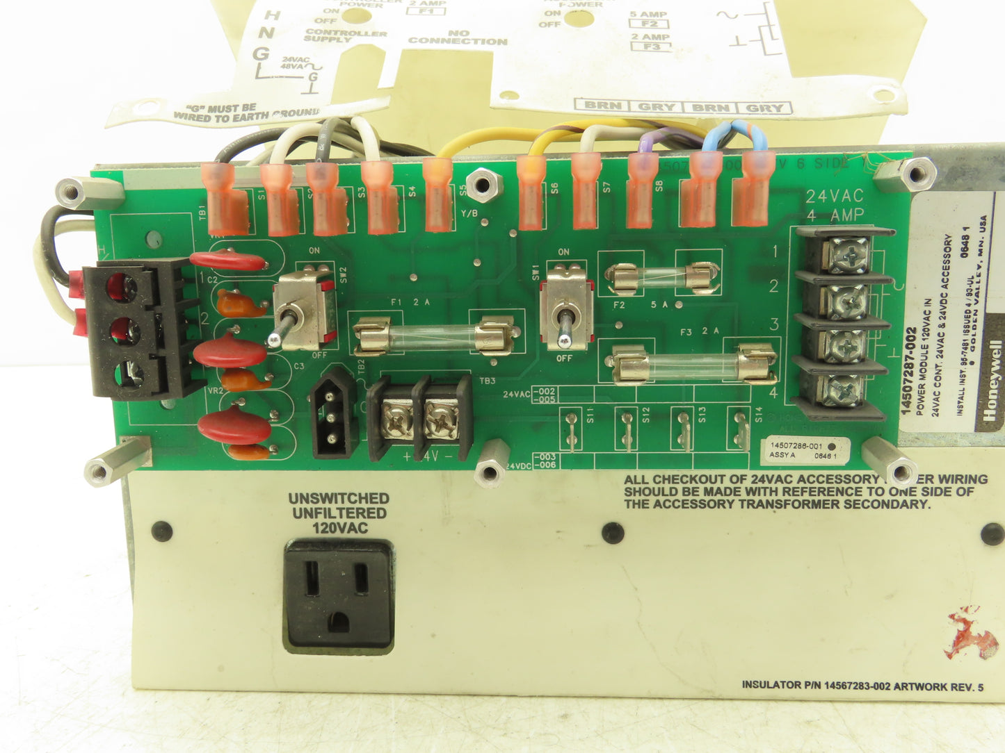 Honeywell 14507287-002 Converter Power Supply Module In 120V Out 24V 100VA