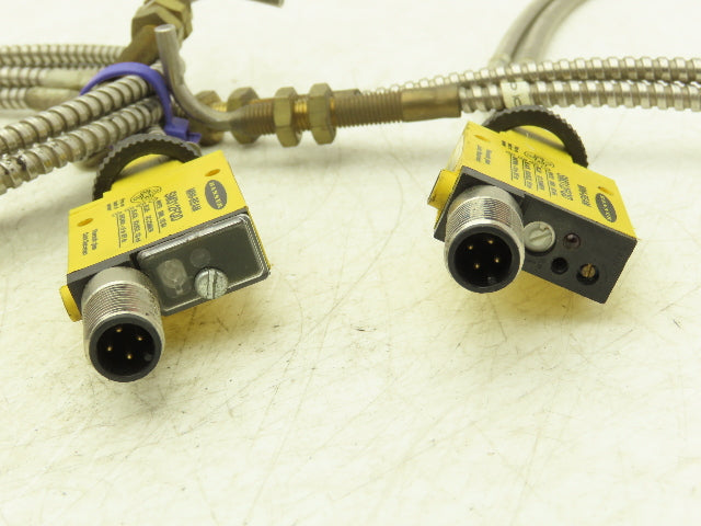 Banner SM312FQD Mini-Beam Fiber Optic Sensor with Cables 36" ITA23S  Lot of 2