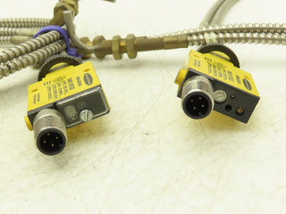 Banner SM312FQD Mini-Beam Fiber Optic Sensor with Cables 36" ITA23S  Lot of 2