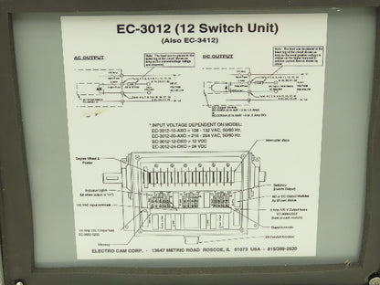 Electro Cam EC-3012-24-DDO Rotary Limit Switch 12-Output 24VDC Dual Shaft