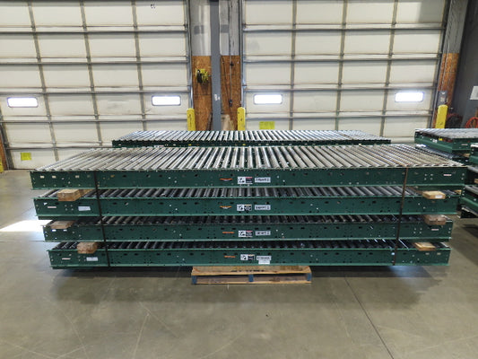 Dematic 42"x 12' Gravity Roller Conveyor 40"BF 1.9" Roller 4-Sections 48' Length