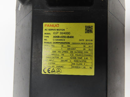 Fanuc A06B-0253-B400 AC Servo Motor 7kW 3000 RPM 149V 3PH Encoder A860-2000-T301