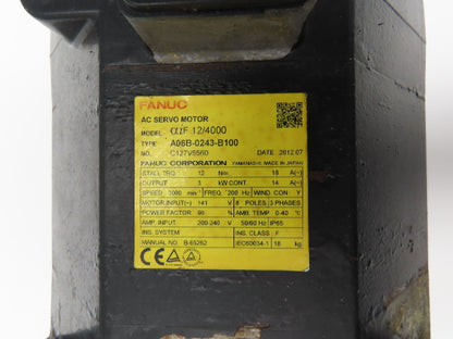 Fanuc A06B-0243-B100 AC Servo Motor 3 kw 3000RPM With Encoder A860-2005-T301