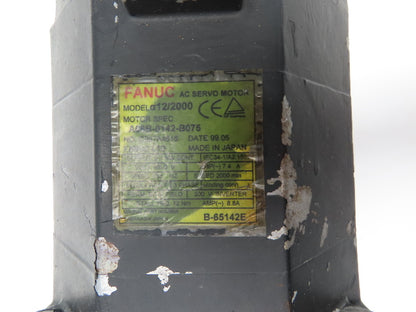 Fanuc A06B-0142-B075 AC Servo Motor 2.1kW 186V 3Ph 2000RPM Encoder A8600360V501