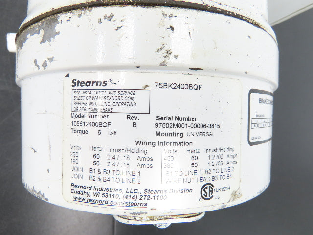 Baldor CEWDBM3546T Washdown Duty Brake Motor 1Hp 1745rpm 230/460V 3PH 143TC TENV