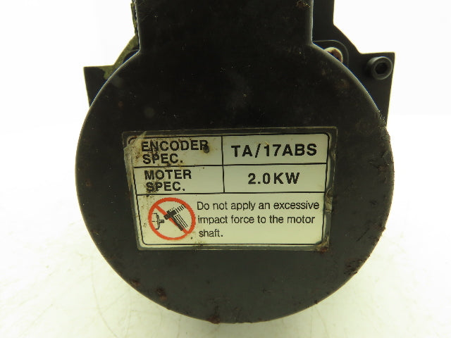 Vision DS-RH20TA-50O AC Servo Motor 2kW 2000 RPM 200V 12.3A 3PH Encoder TA/17ABS