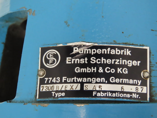 Scherzinger 7300B/EX/SA5 6-87 Gear Pump W/Argo Filter 56C-Face 5/8" Shaft