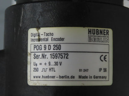 Hubner POG 9D 250 Incremental Encoder W/Siemens DC Motor 56 C-Face 5/8" Shaft