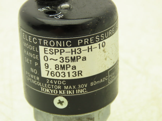 Tokyo Keiki ESPP-H3-H-10 Pressure Switch 5075psi 35MPa 24VDC 3-Pin Plug