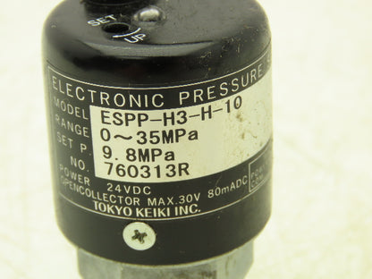 Tokyo Keiki ESPP-H3-H-10 Pressure Switch 5075psi 35MPa 24VDC 3-Pin Plug