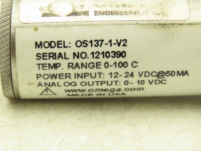 Omega OS137-1-V2 Infrared Temperature Sensor/Transmitter 0-100°C 12-24V