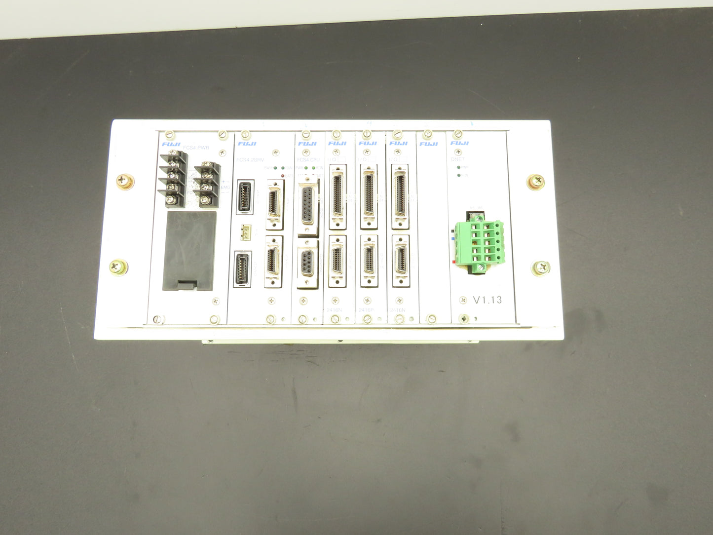 Fuji Electric FCS4 PWR 2SRV CPU 2416N 2416P DNET PLC Assembly Rack 8 Card Slots