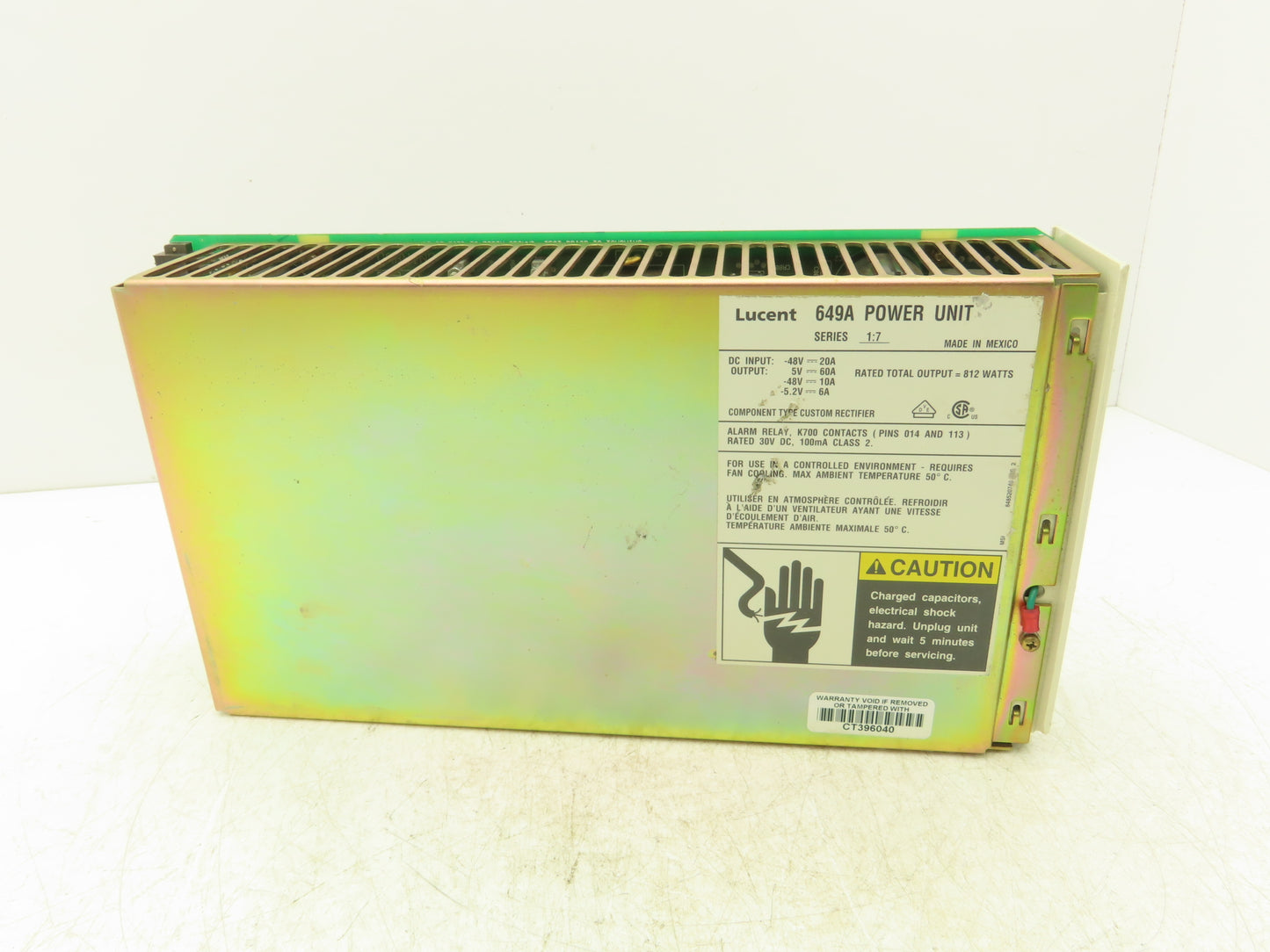 Lucent 649A Power Unit 48VDC Input/812 Watts DC Output Series 1:7 Broken Corner