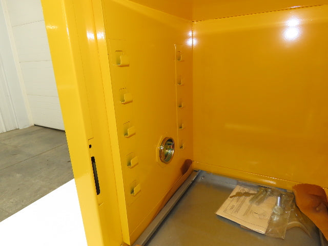 Justrite 25040 Flammable Cabinet 4 Gallon Capacity Yellow Manual Close
