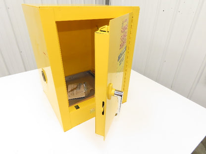 Justrite 25040 Flammable Cabinet 4 Gallon Capacity Yellow Manual Close