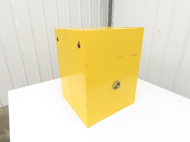 Justrite 25040 Flammable Cabinet 4 Gallon Capacity Yellow Manual Close