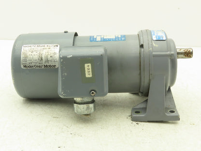 Fuji Modux MGIA-15-OIOTB Gear Motor 15:1 Ratio 0.1kw 200-220V 3PH 112rpm w/Brake