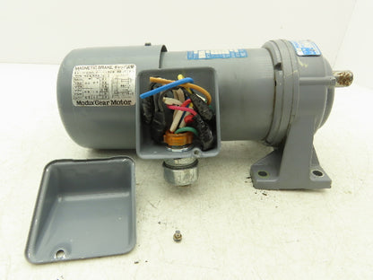 Fuji Modux MGIA-15-OIOTB Gear Motor 15:1 Ratio 0.1kw 200-220V 3PH 112rpm w/Brake
