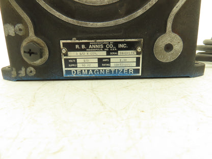 RB Annis 3 1/2 X Cir Circular Demagnetizer Machinist 120V 3.5" ID Continuous