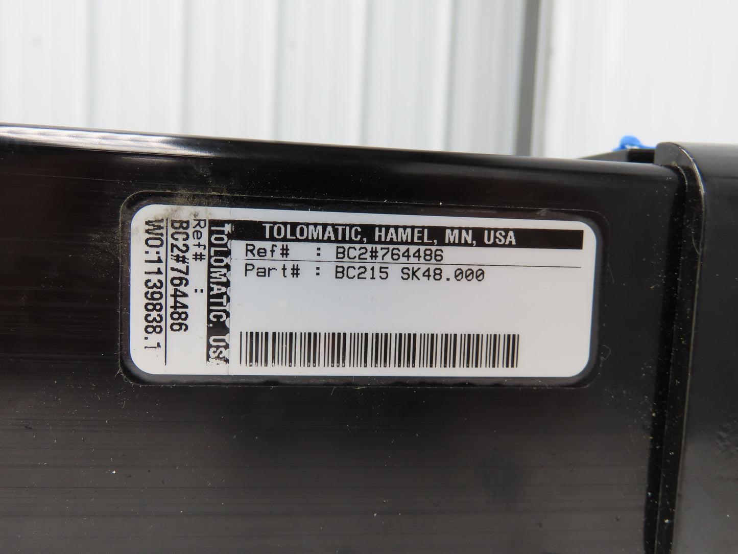 Tolomatic BC215 SK48 Pneumatic Band Linear Cylinder 48" Stroke Rodless