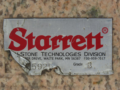 Starrett Crystal Pink Toolroom Granite Surface Plate 18x24x4" Out of Gauge