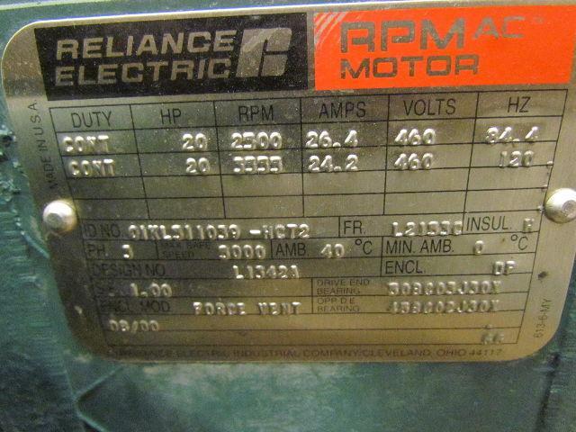 Reliance Electric 01KL511039-HCT2 L1342A 20HP 460V AC Spindle Motor